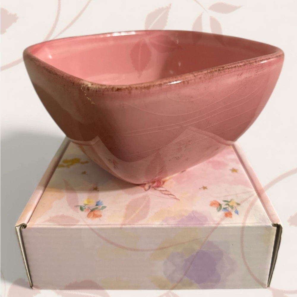 Bizzirri Made In Italy Italian Ceramic Square Bowl-Pink